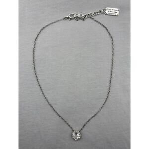 Jan Haedrich My Flat in London Crystal Pendant Necklace Silver Tone